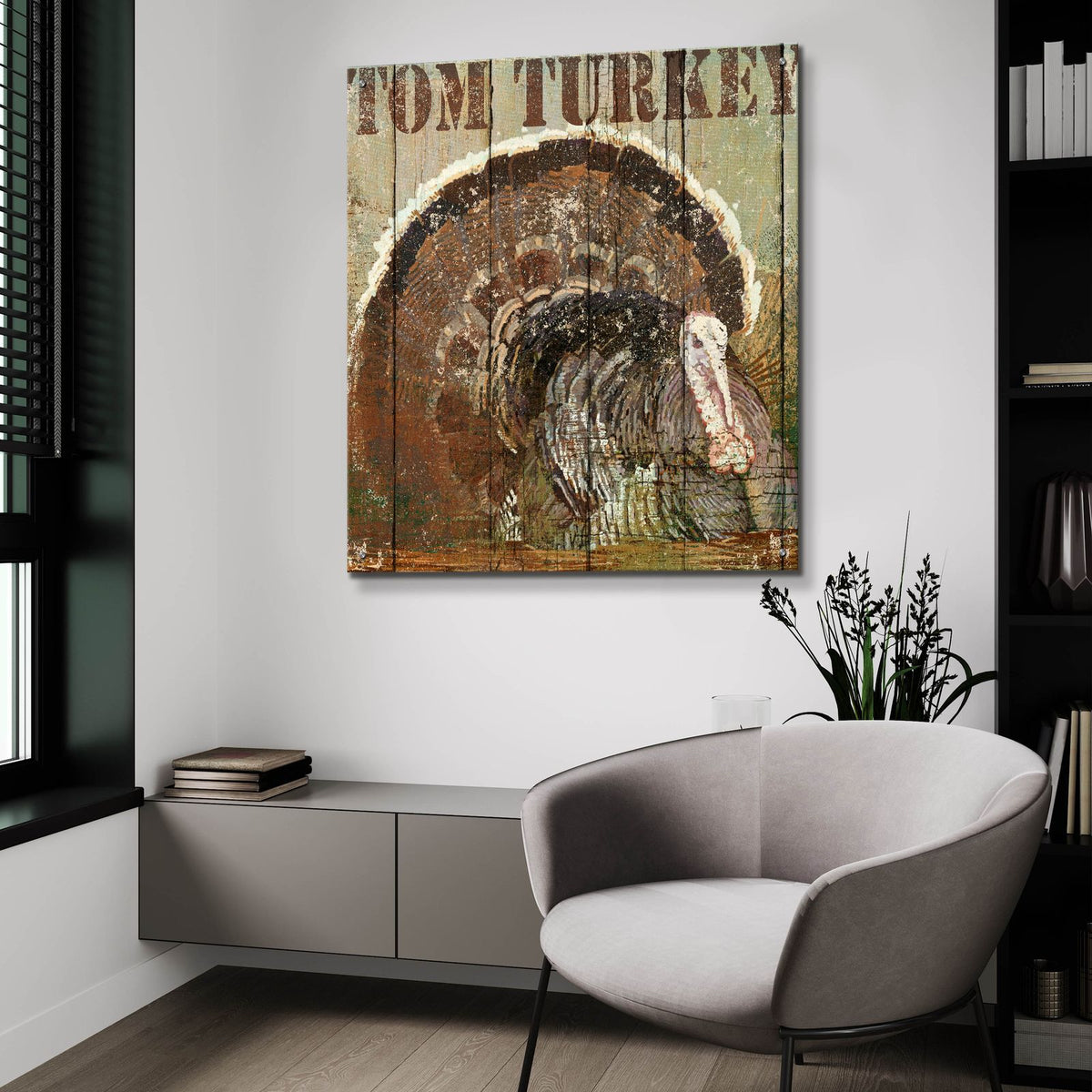 Open Season Turkey by Art Licensing Studio - 36x36 acrylic wall art in a room