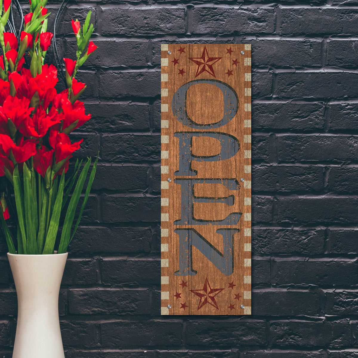 Open Sign 2 by Art Licensing Studio - 12x36 acrylic wall art in a room