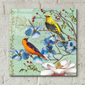 Oriole Bird Botanical by Art Licensing Studio - 12x12 acrylic wall art in a room