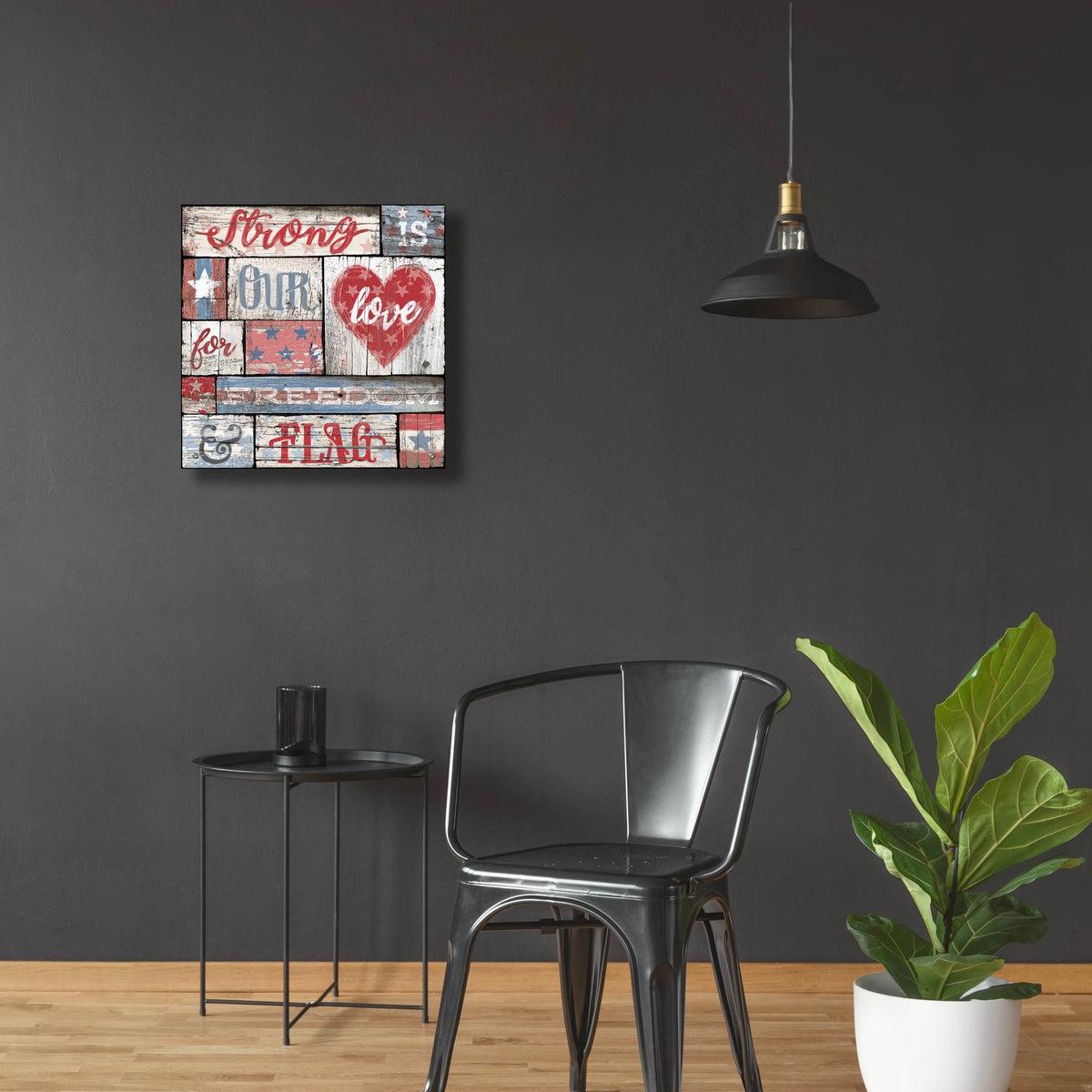 Our Patriotic Love by Art Licensing Studio - 24x24 acrylic wall art in a room