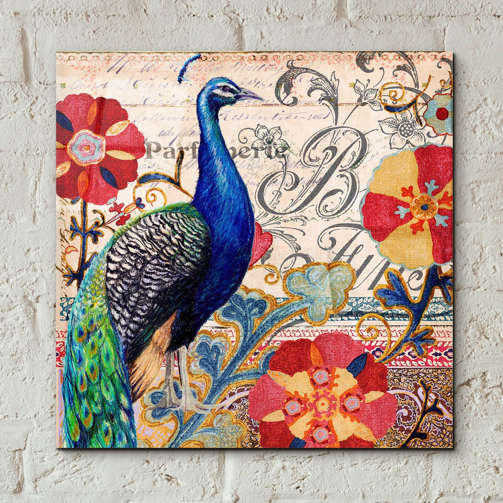 Peacock Dcor 1 by Art Licensing Studio - 12x12 acrylic wall art in a room