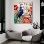 Peacock Dcor 1 by Art Licensing Studio - 36x36 acrylic wall art in a room