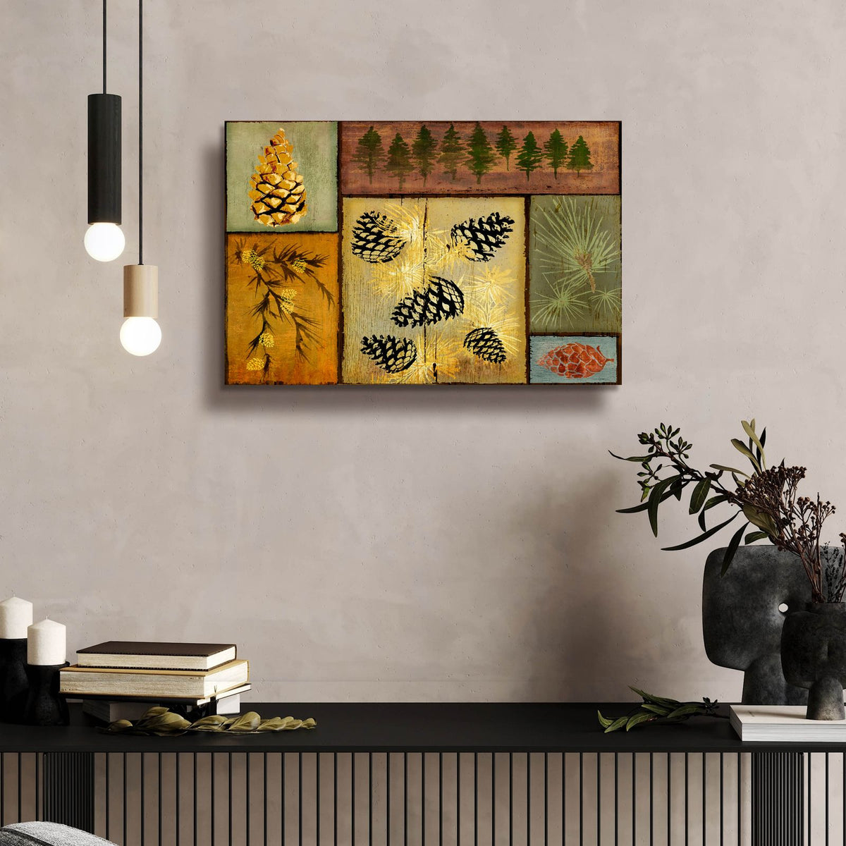 Pines And Oak 1 by Art Licensing Studio - 24x16 acrylic wall art in a room