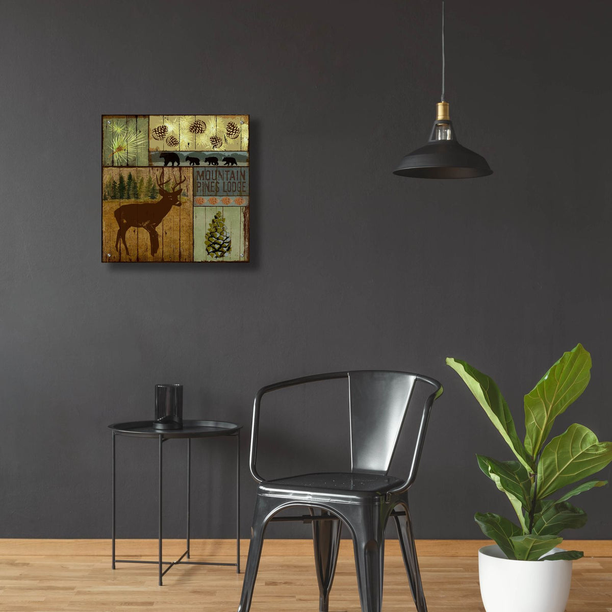 Pines And Oaks 3 by Art Licensing Studio - 24x24 acrylic wall art in a room
