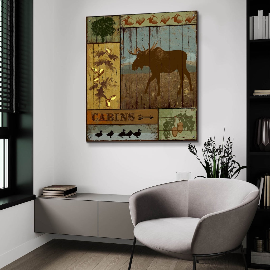 Pines And Oaks 4 by Art Licensing Studio - 36x36 acrylic wall art in a room