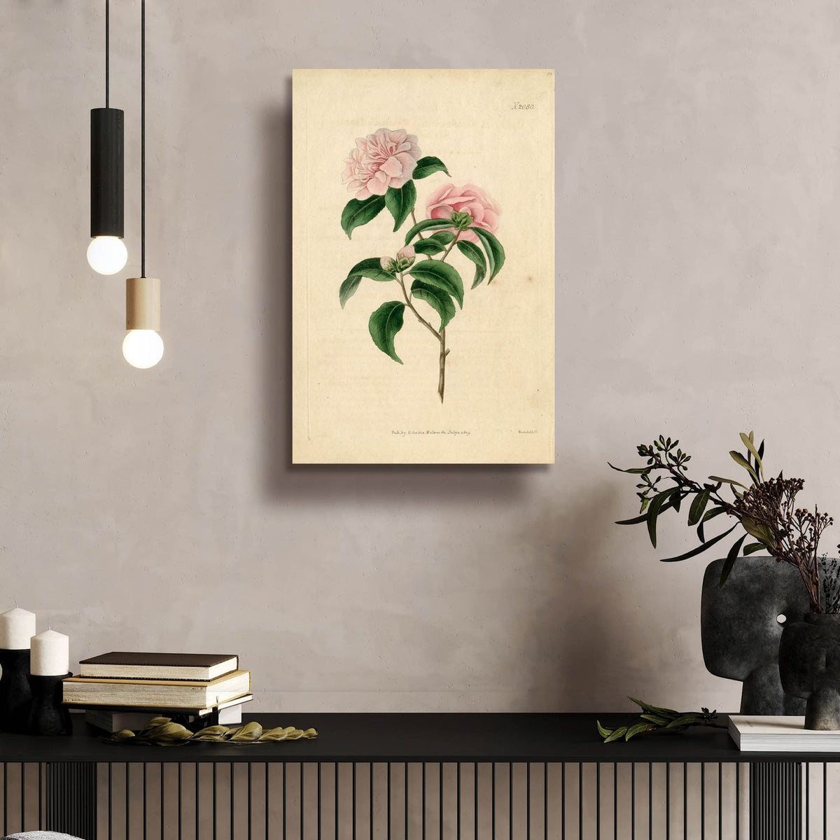 Pink Rose by Art Licensing Studio - 16x24 acrylic wall art in a room