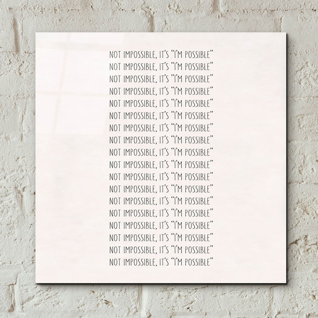 Possible by Art Licensing Studio - 12x12 acrylic wall art in a room