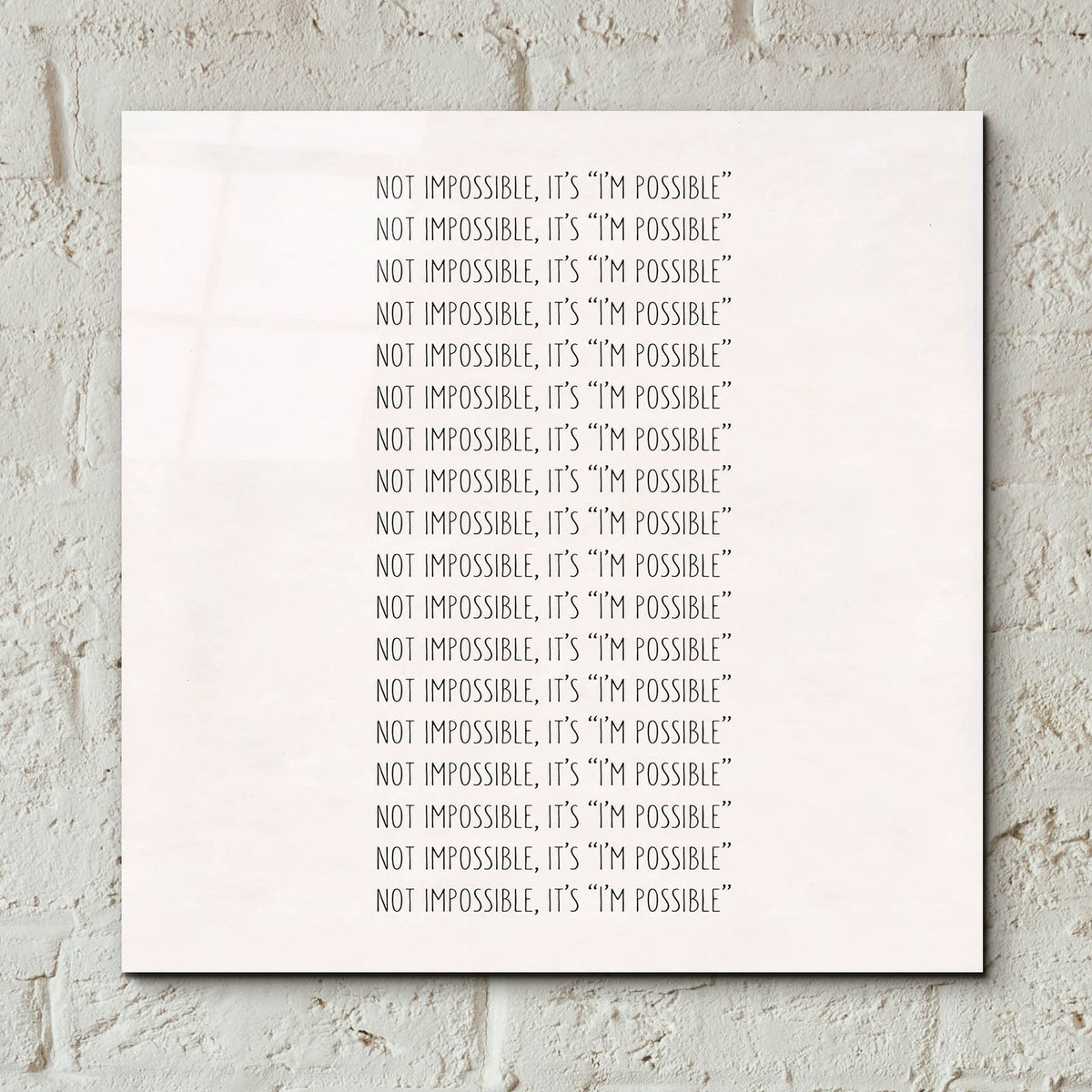 Possible by Art Licensing Studio - 12x12 acrylic wall art in a room