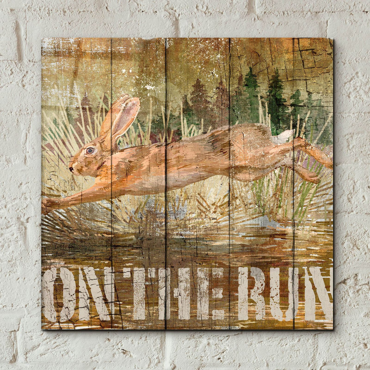 Rabbit On The Run by Art Licensing Studio - 12x12 acrylic wall art in a room