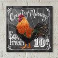 Rooster On Chalkboard 1 by Art Licensing Studio - 12x12 acrylic wall art in a room