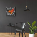 Rooster On Chalkboard 2 by Art Licensing Studio - 24x24 acrylic wall art in a room