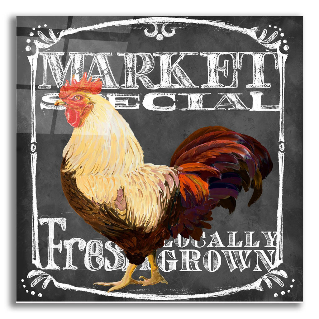 Rooster On Chalkboard 4 by Art Licensing Studio acrylic glass wall art