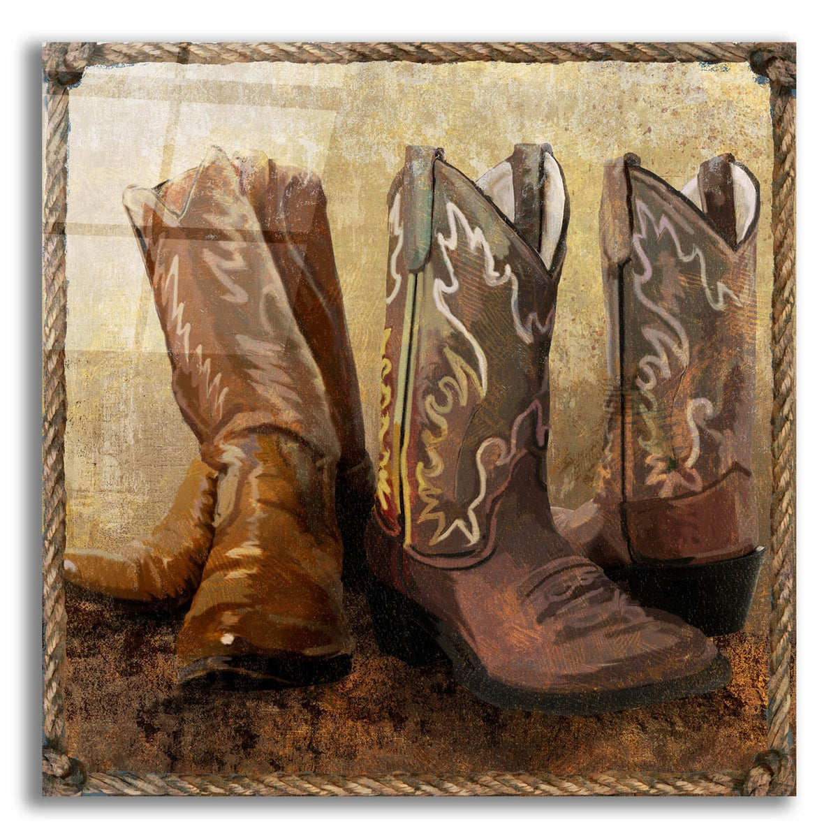 Roped In Boots by Art Licensing Studio acrylic glass wall art