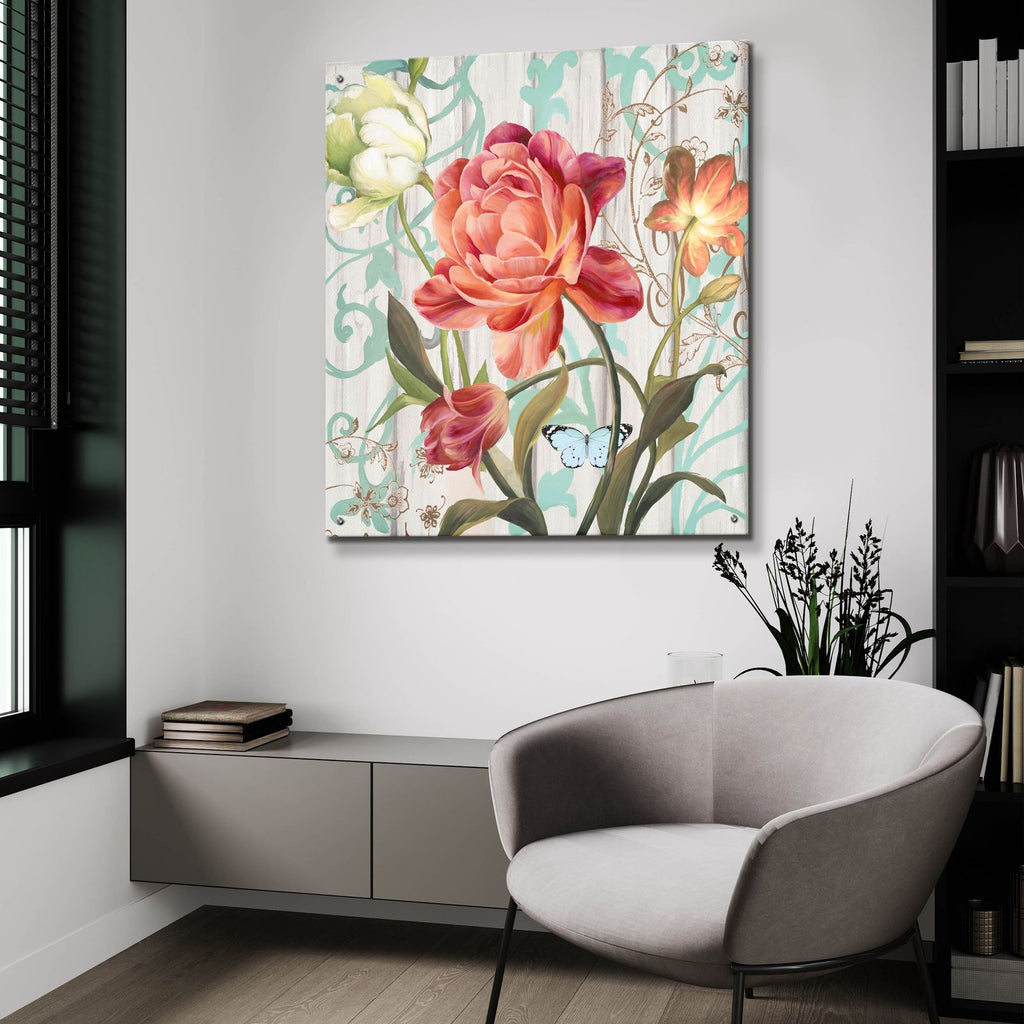 Rose Refresh by Art Licensing Studio - 36x36 acrylic wall art in a room