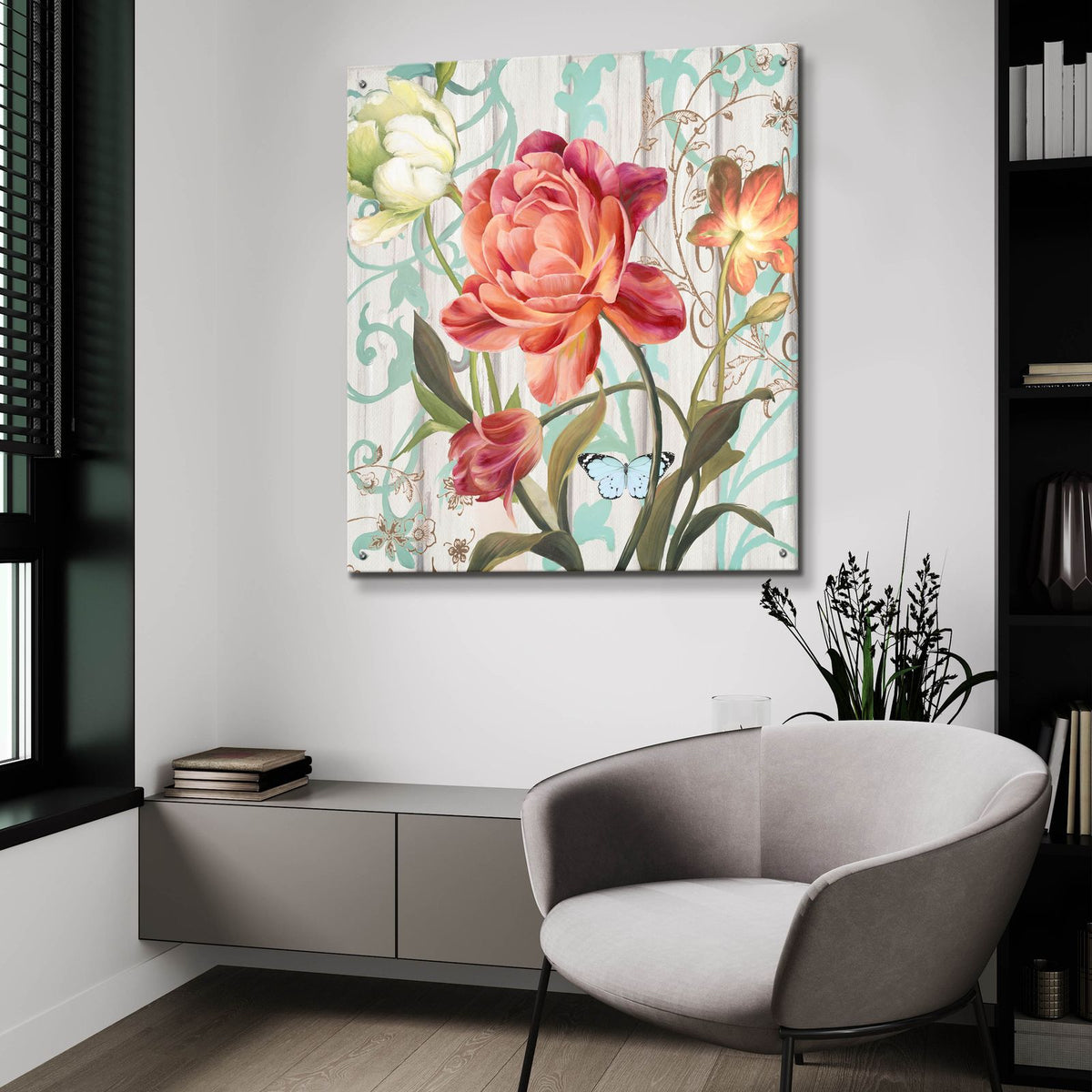Rose Refresh by Art Licensing Studio - 36x36 acrylic wall art in a room