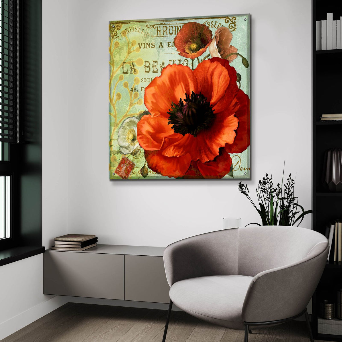 Rouge From The Garden 3 by Art Licensing Studio - 36x36 acrylic wall art in a room