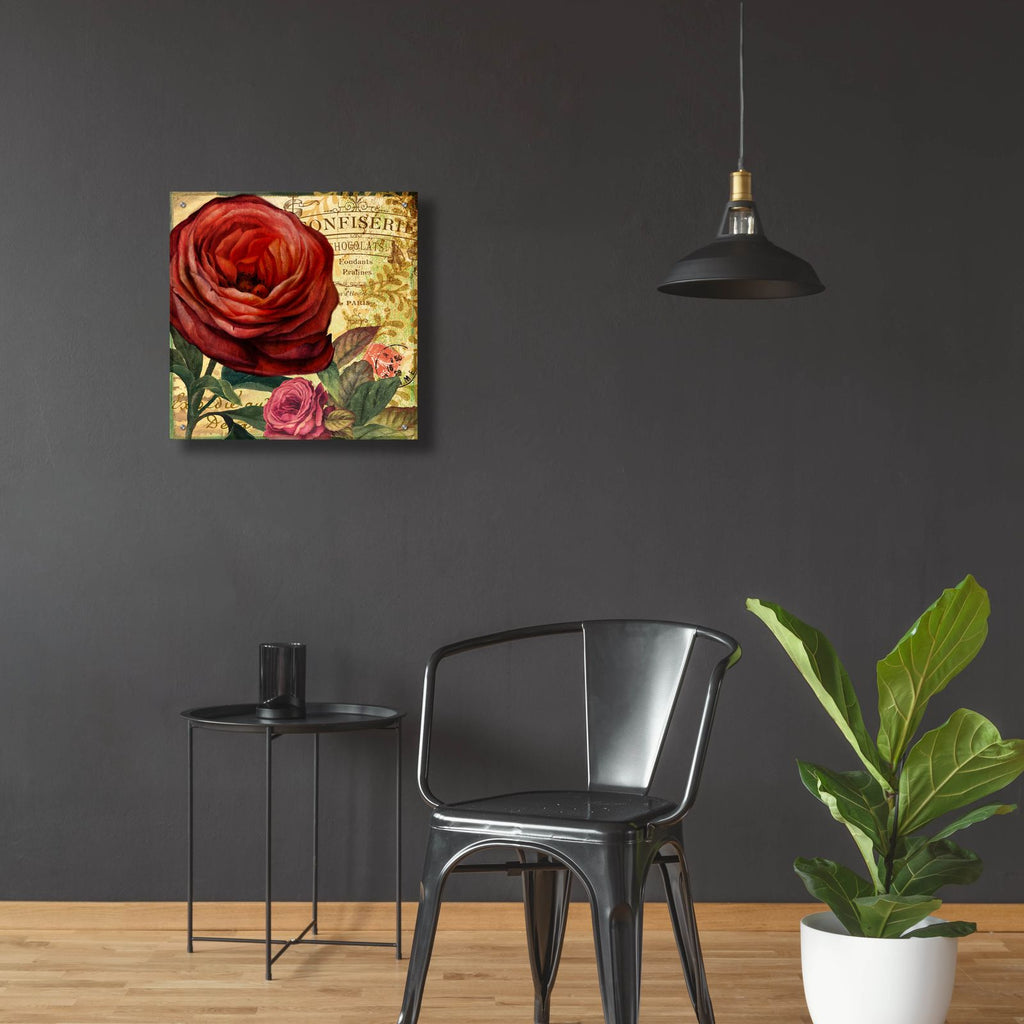 Rouge From The Garden 4 by Art Licensing Studio - 24x24 acrylic wall art in a room