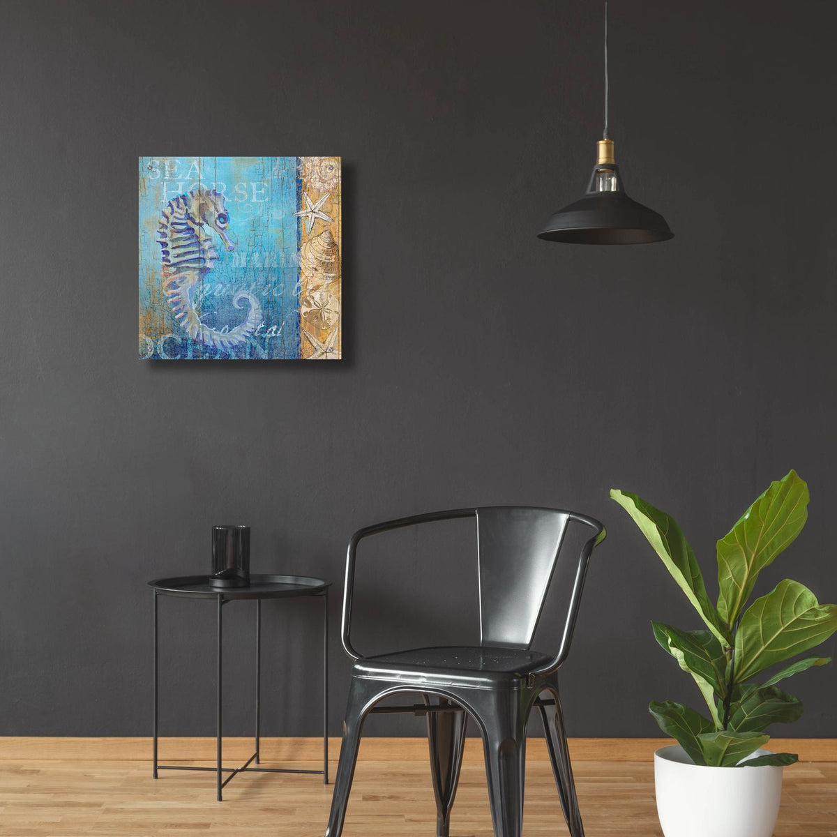 Sea Horse And Sea by Art Licensing Studio - 24x24 acrylic wall art in a room