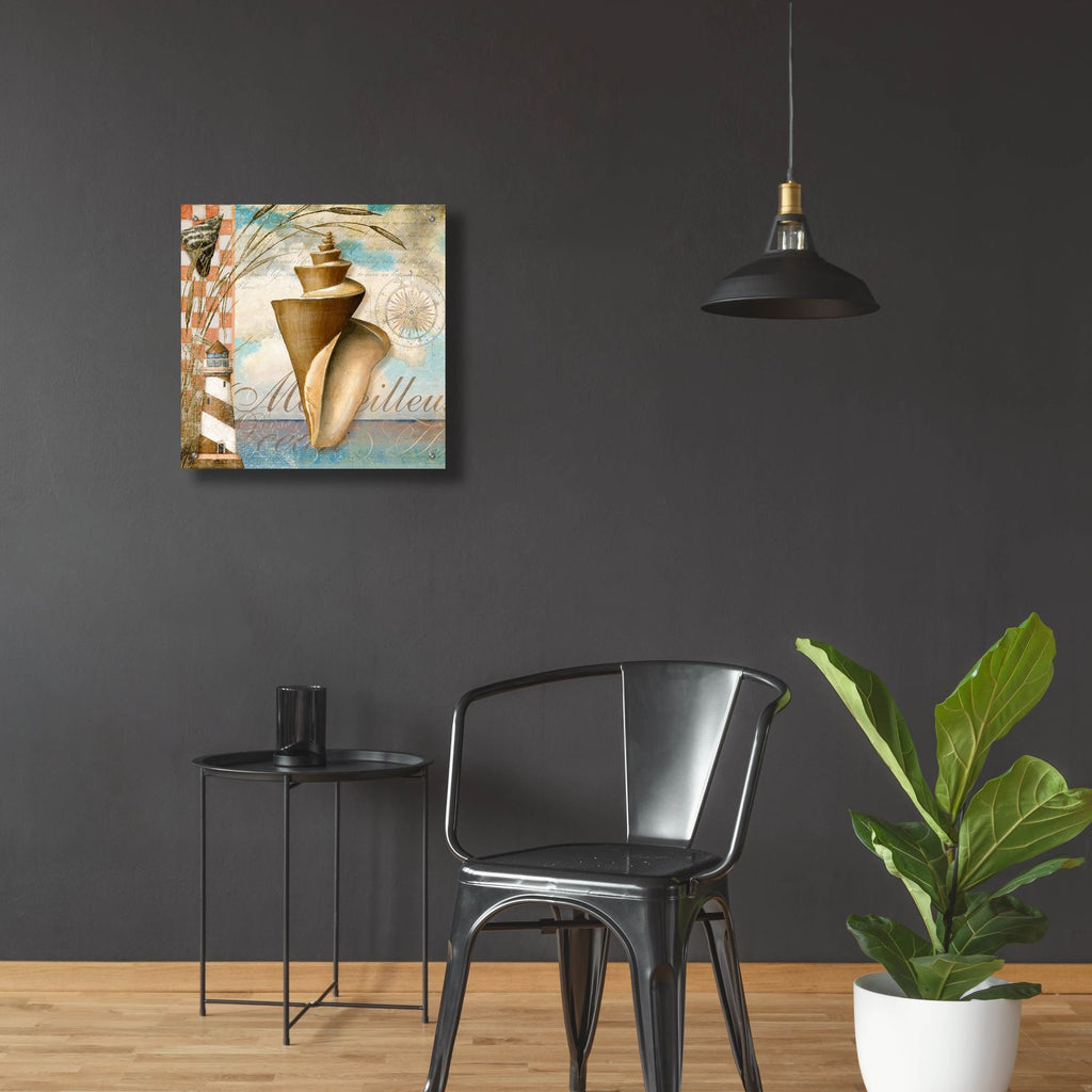 Shell Dreams 1 by Art Licensing Studio - 24x24 acrylic wall art in a room