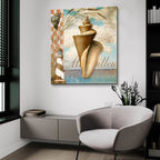 Shell Dreams 1 by Art Licensing Studio - 36x36 acrylic wall art in a room
