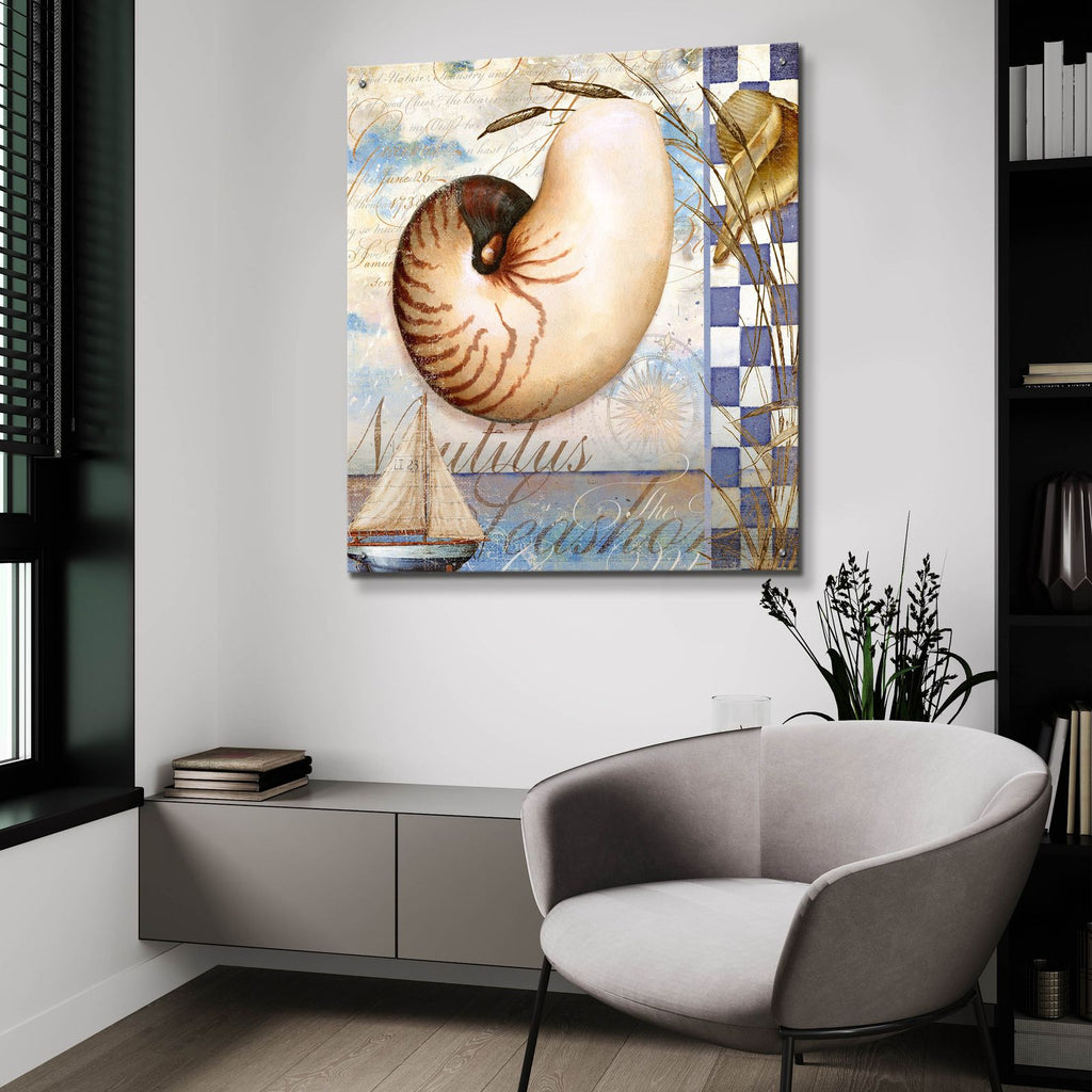 Shell Dreams 2 by Art Licensing Studio - 36x36 acrylic wall art in a room