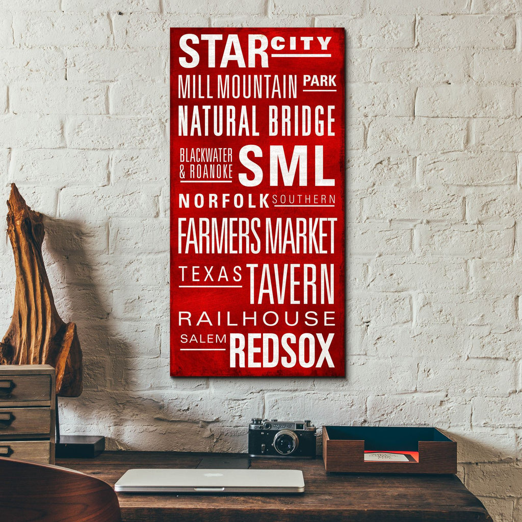 Star City Text by Art Licensing Studio - 12x24 acrylic wall art in a room
