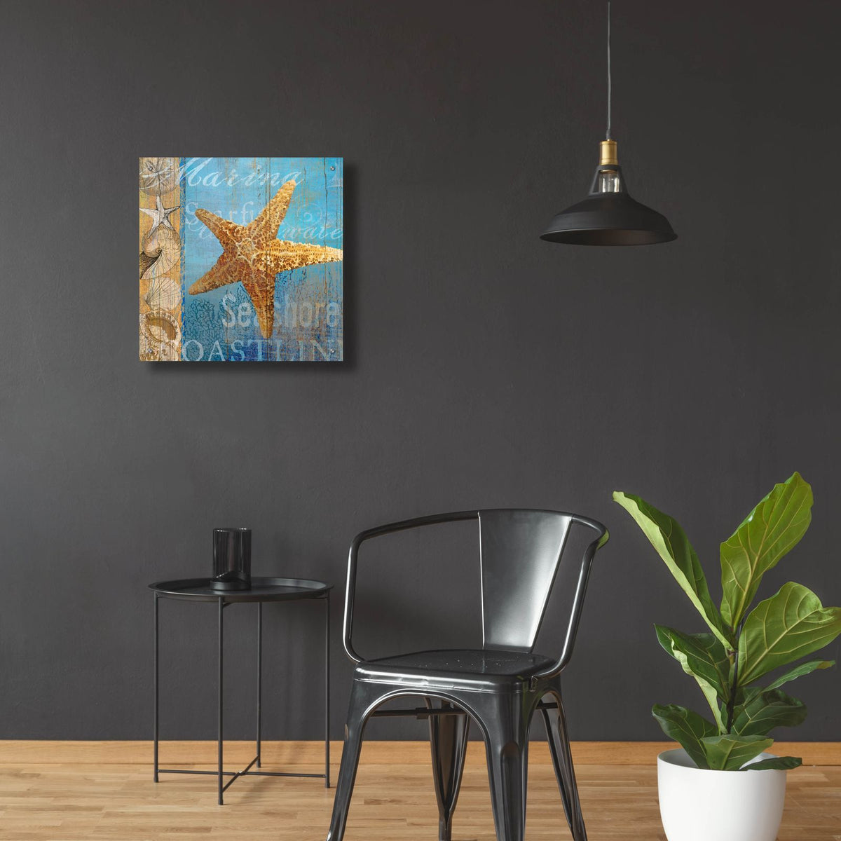 Starfish And Sea by Art Licensing Studio - 24x24 acrylic wall art in a room