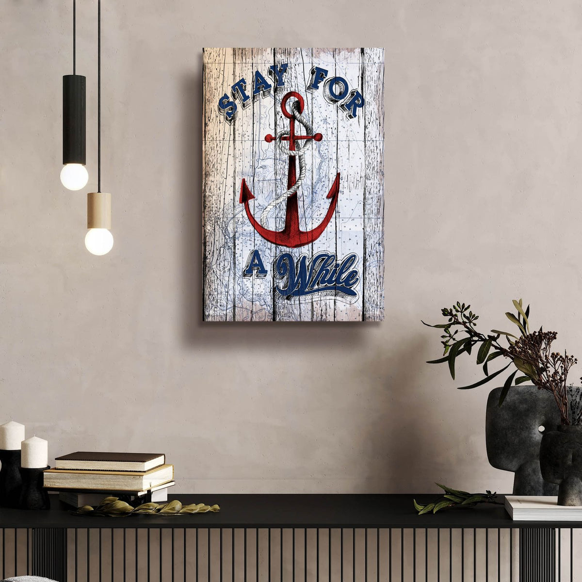 Stay Anchor by Art Licensing Studio - 16x24 acrylic wall art in a room