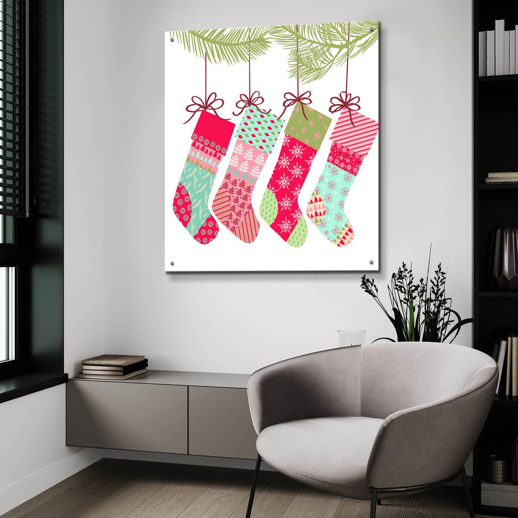Stockings by Art Licensing Studio - 36x36 acrylic wall art in a room