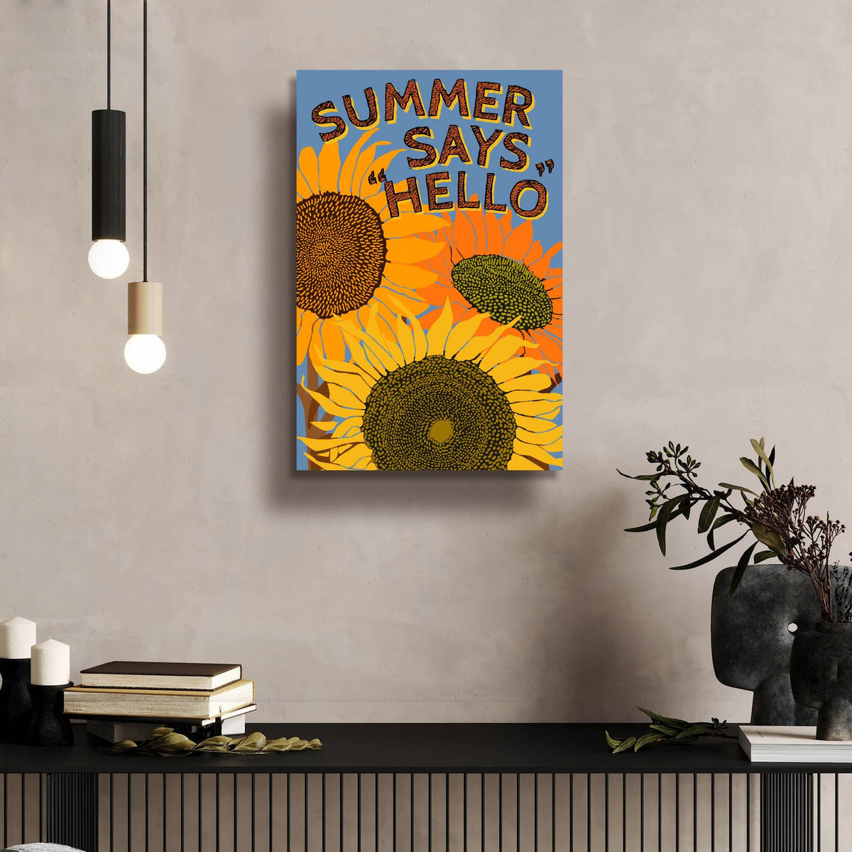 Summer Says Hello by Art Licensing Studio - 16x24 acrylic wall art in a room
