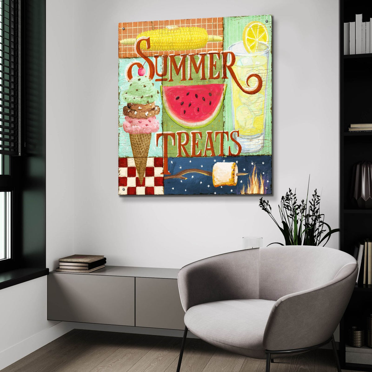 Summer Treats by Art Licensing Studio - 36x36 acrylic wall art in a room
