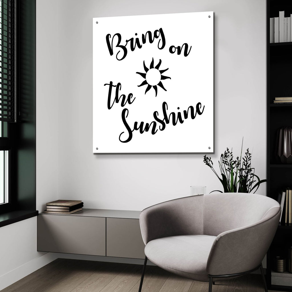 Sunshine Stencil Quote by Art Licensing Studio - 36x36 acrylic wall art in a room