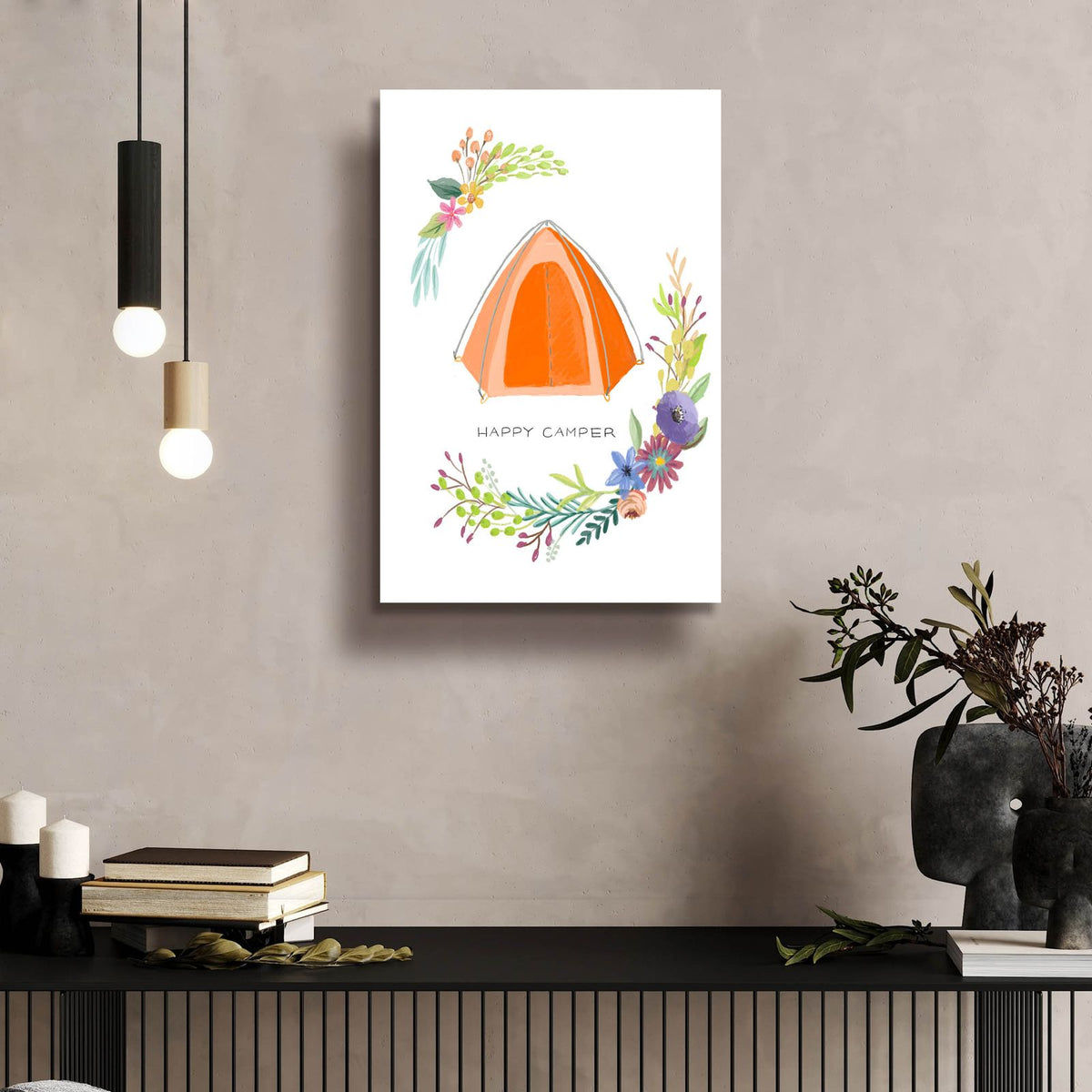 Sweet Adventure Tent by Art Licensing Studio - 16x24 acrylic wall art in a room