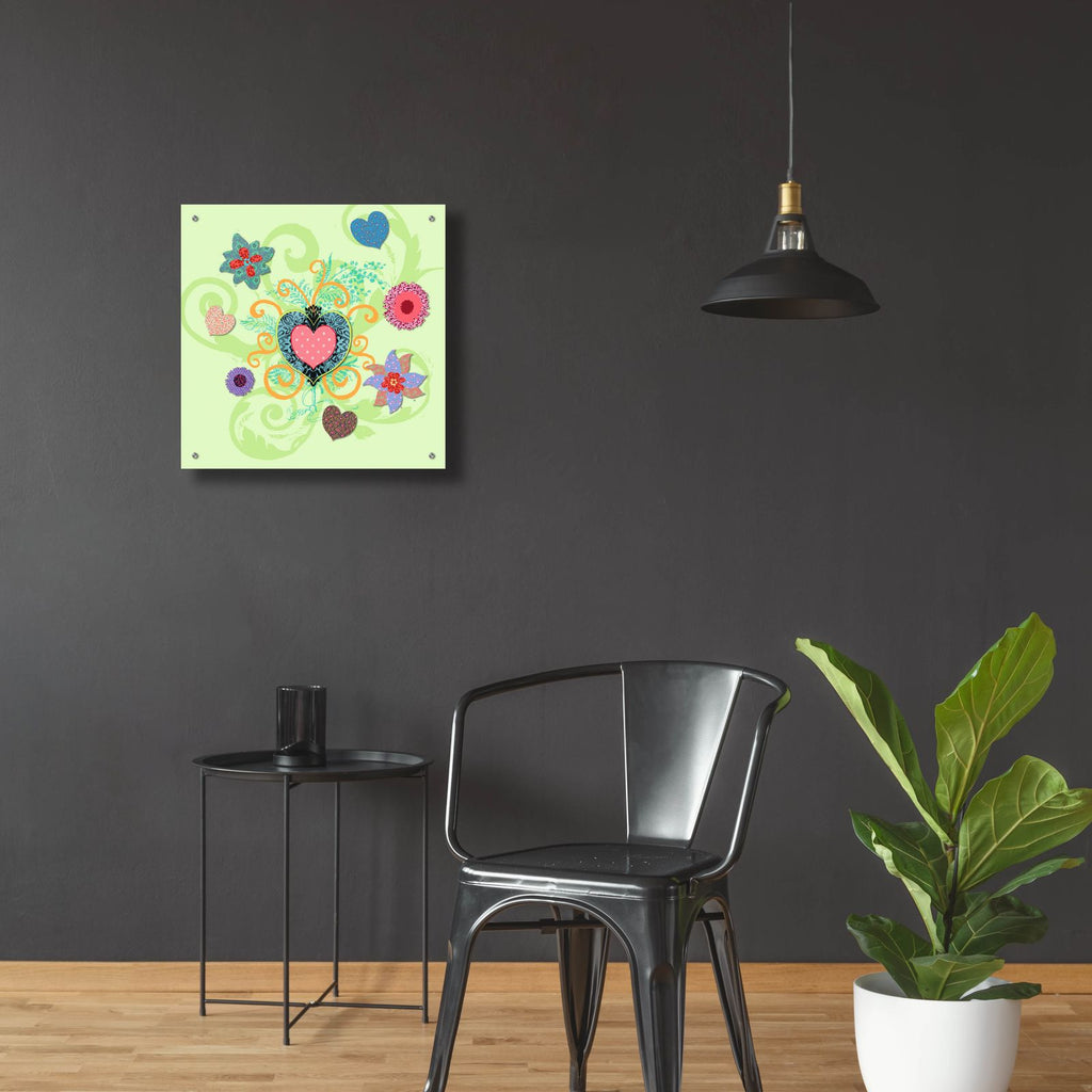 Swirling Big Heart by Art Licensing Studio - 24x24 acrylic wall art in a room