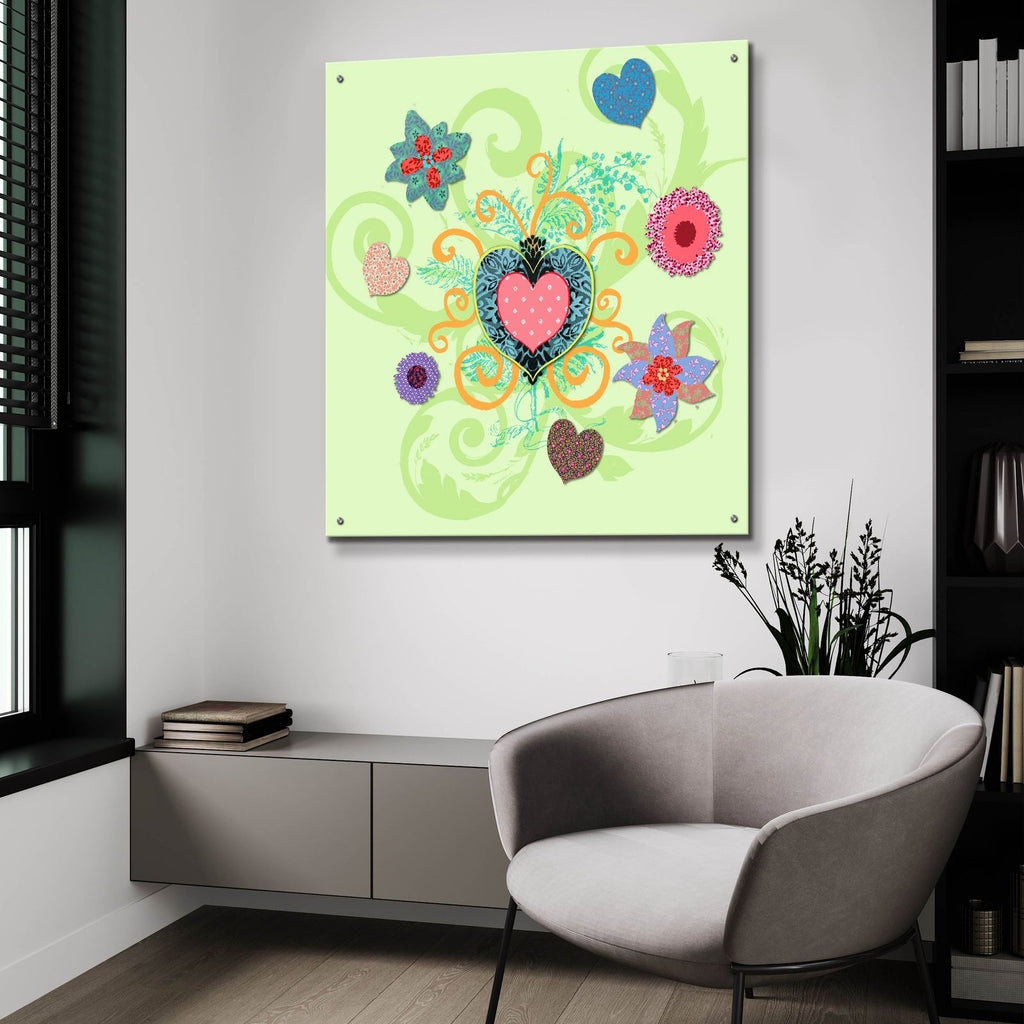 Swirling Big Heart by Art Licensing Studio - 36x36 acrylic wall art in a room