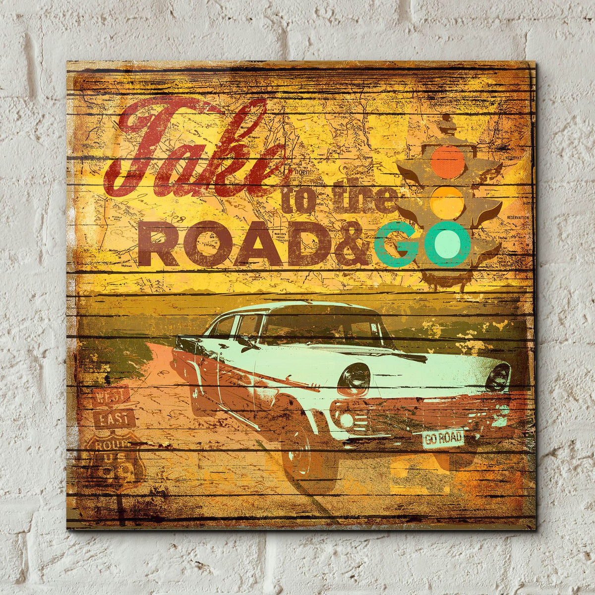 Take To The Road by Art Licensing Studio - 12x12 acrylic wall art in a room