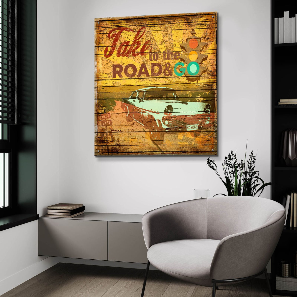 Take To The Road by Art Licensing Studio - 36x36 acrylic wall art in a room