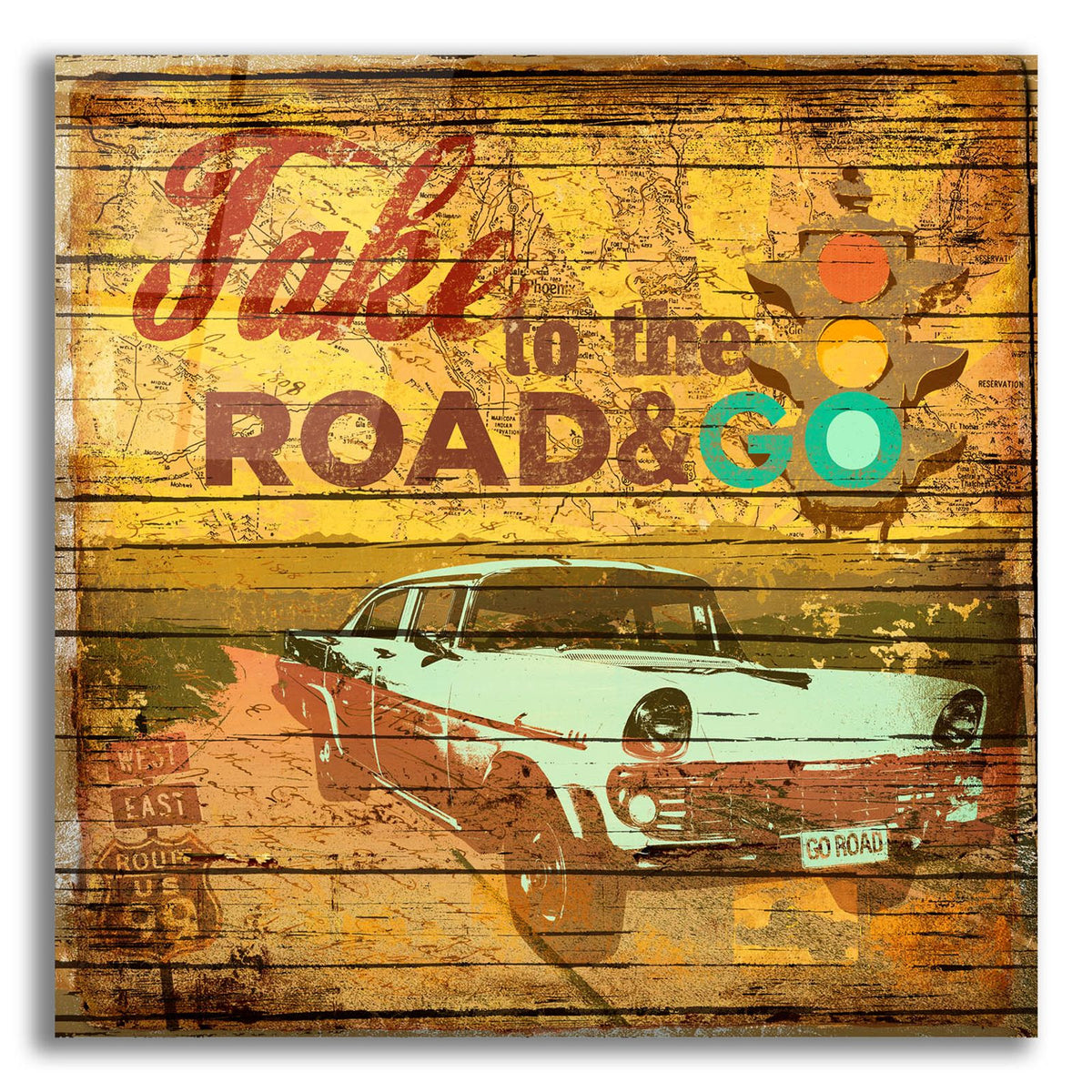 Take To The Road by Art Licensing Studio acrylic glass wall art