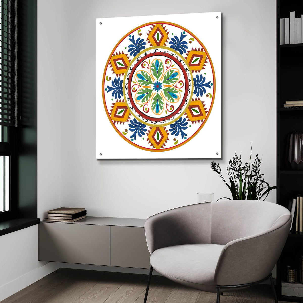 Talavera De Moda 2 by Art Licensing Studio - 36x36 acrylic wall art in a room