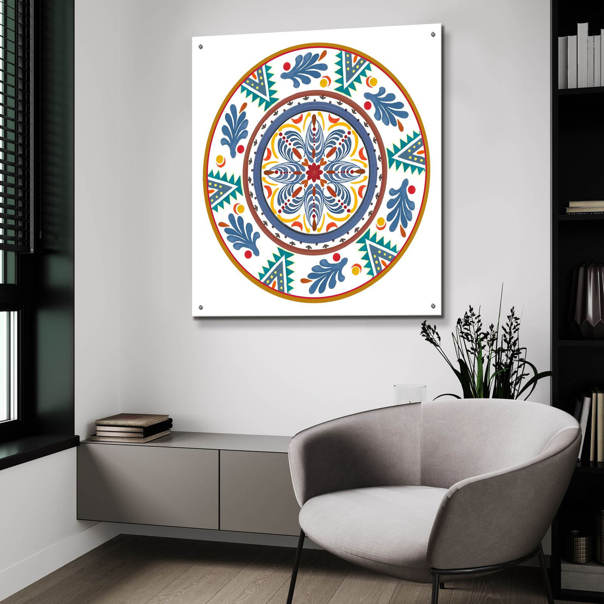 Talavera De Moda 4 by Art Licensing Studio - 36x36 acrylic wall art in a room