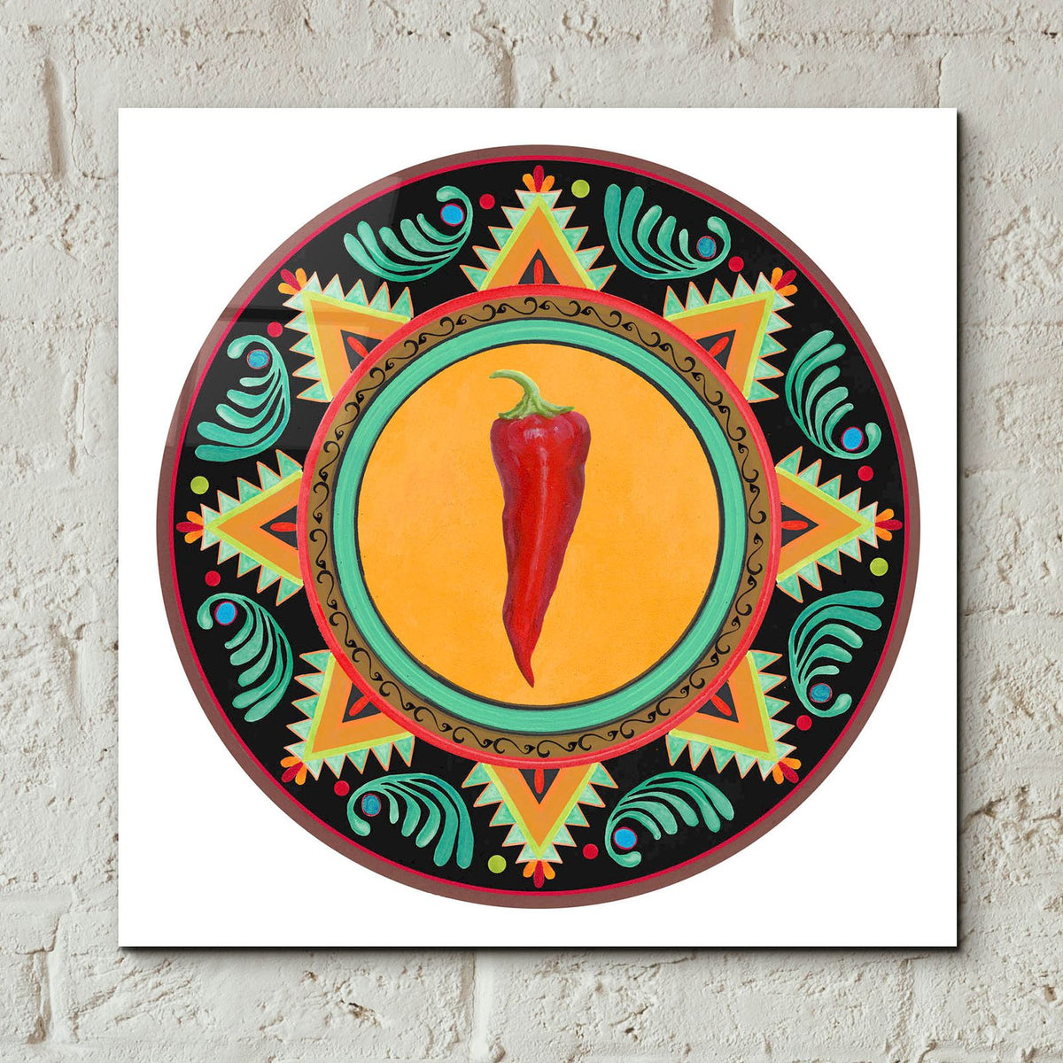 Talavera Tex-mex 1 by Art Licensing Studio - 12x12 acrylic wall art in a room