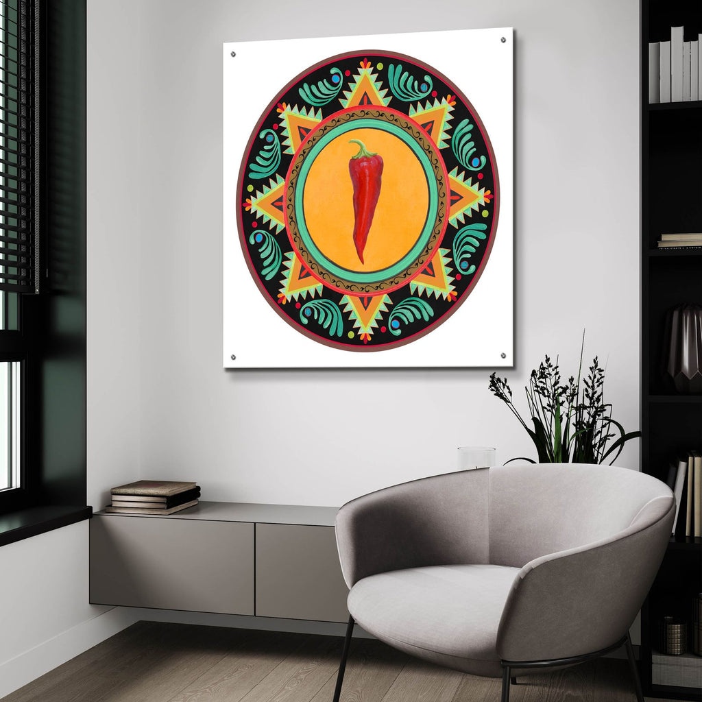 Talavera Tex-mex 1 by Art Licensing Studio - 36x36 acrylic wall art in a room