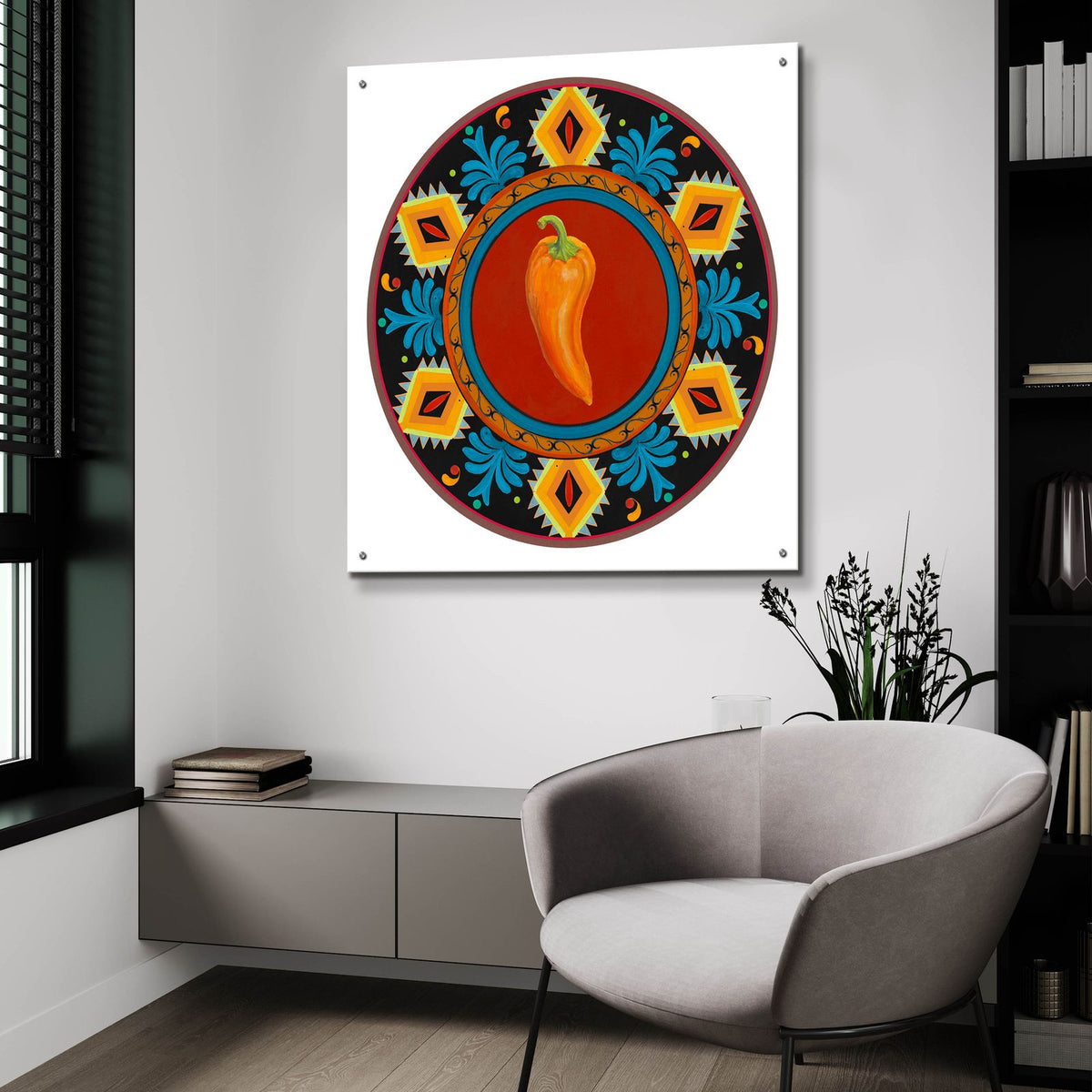 Talavera Tex-mex 2 by Art Licensing Studio - 36x36 acrylic wall art in a room