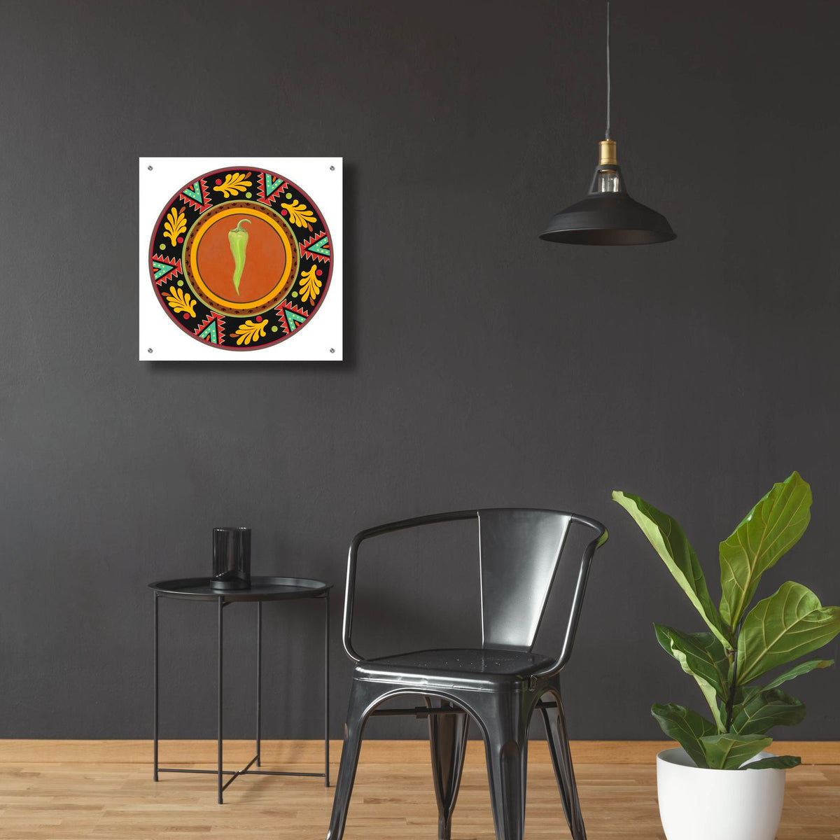 Talavera Tex-mex 4 by Art Licensing Studio - 24x24 acrylic wall art in a room