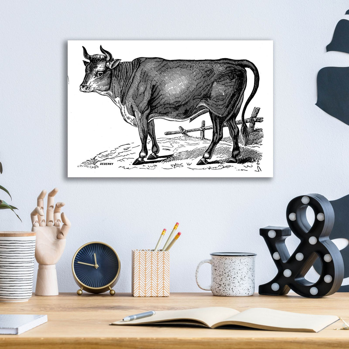 The Happy Cow by Art Licensing Studio - 16x12 acrylic wall art in a room
