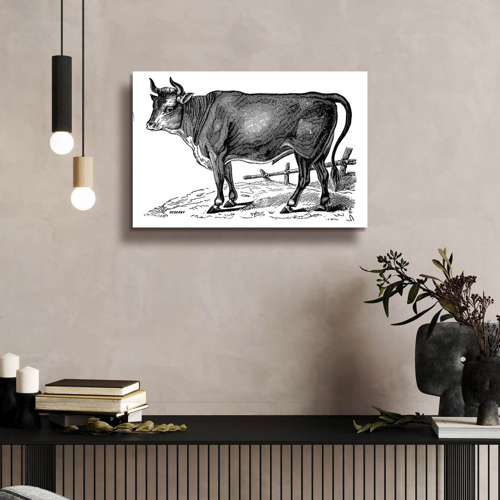 The Happy Cow by Art Licensing Studio - 24x16 acrylic wall art in a room