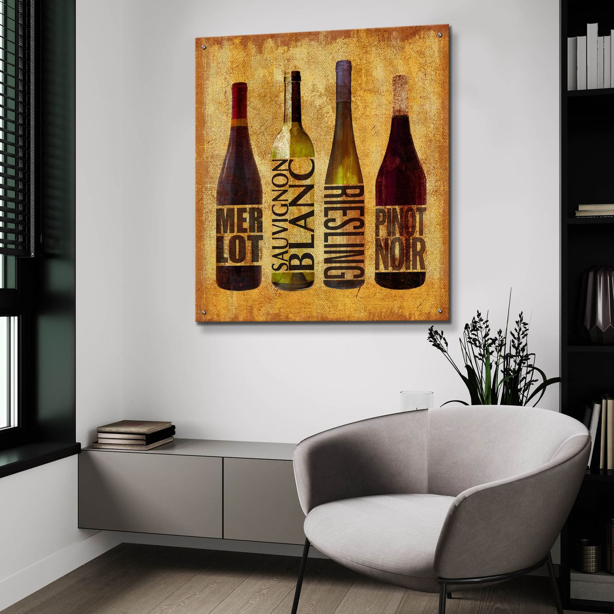 The Wine Up 1 by Art Licensing Studio - 36x36 acrylic wall art in a room
