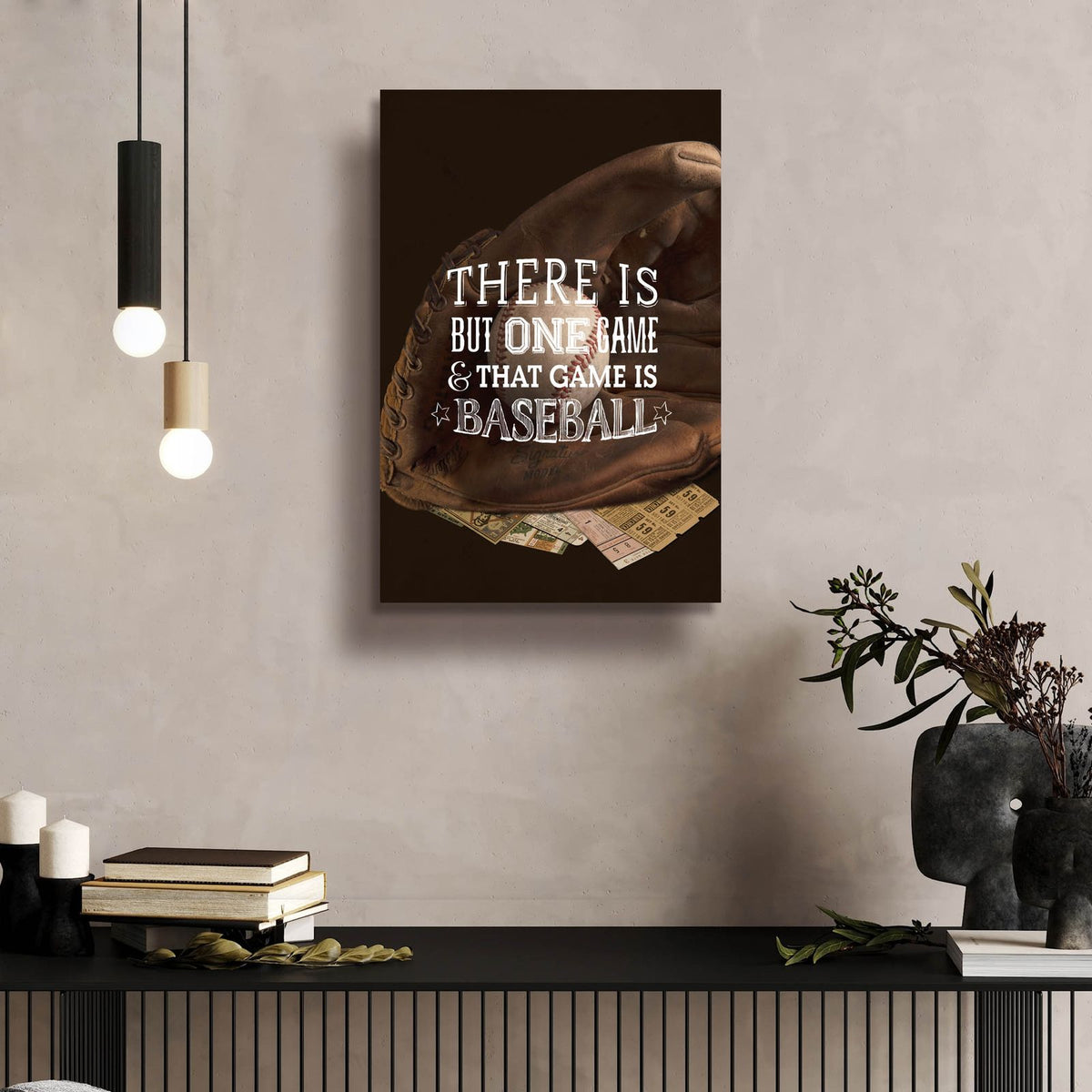 There Is One Game by Art Licensing Studio - 16x24 acrylic wall art in a room