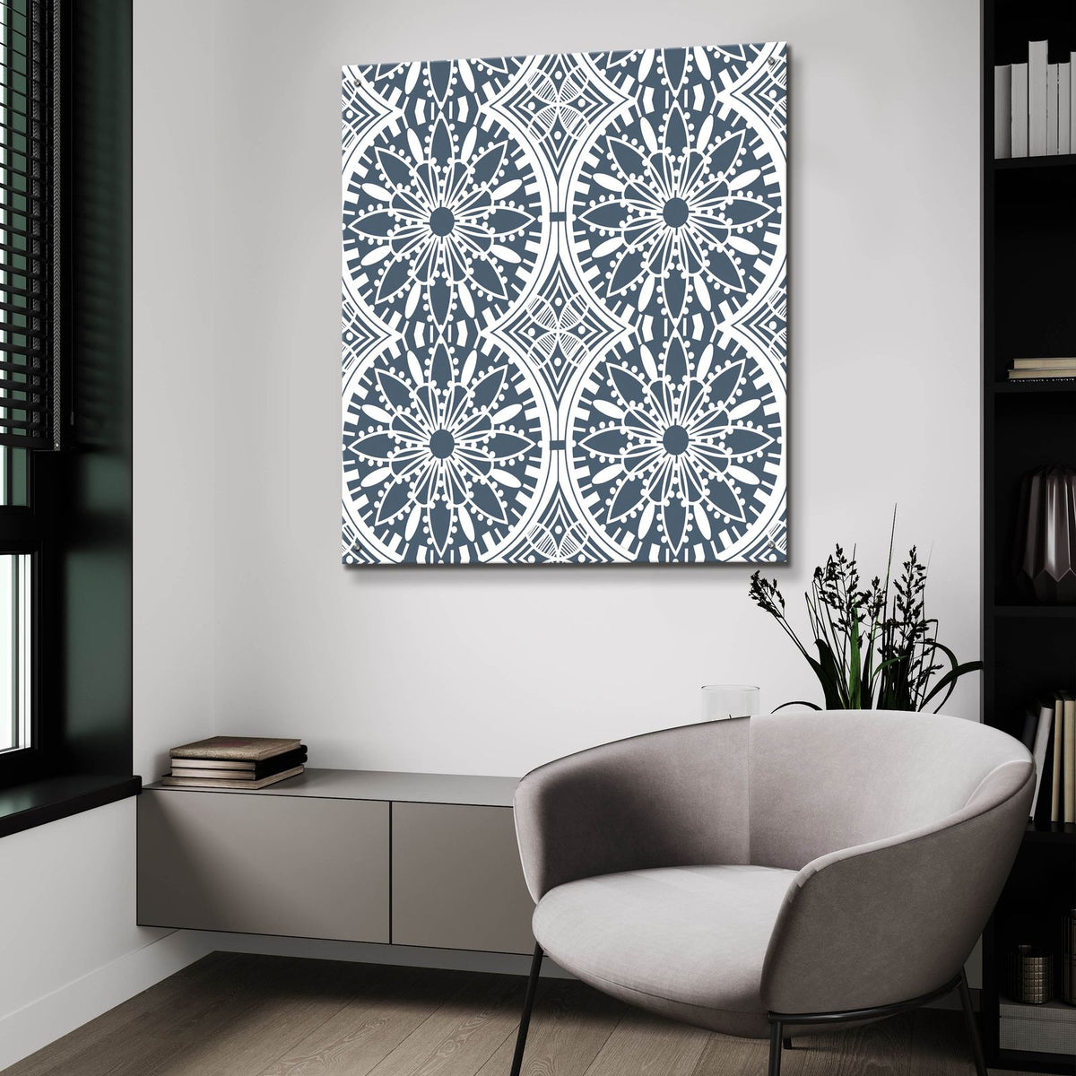 Trixie Mandala Pattern by Art Licensing Studio - 36x36 acrylic wall art in a room