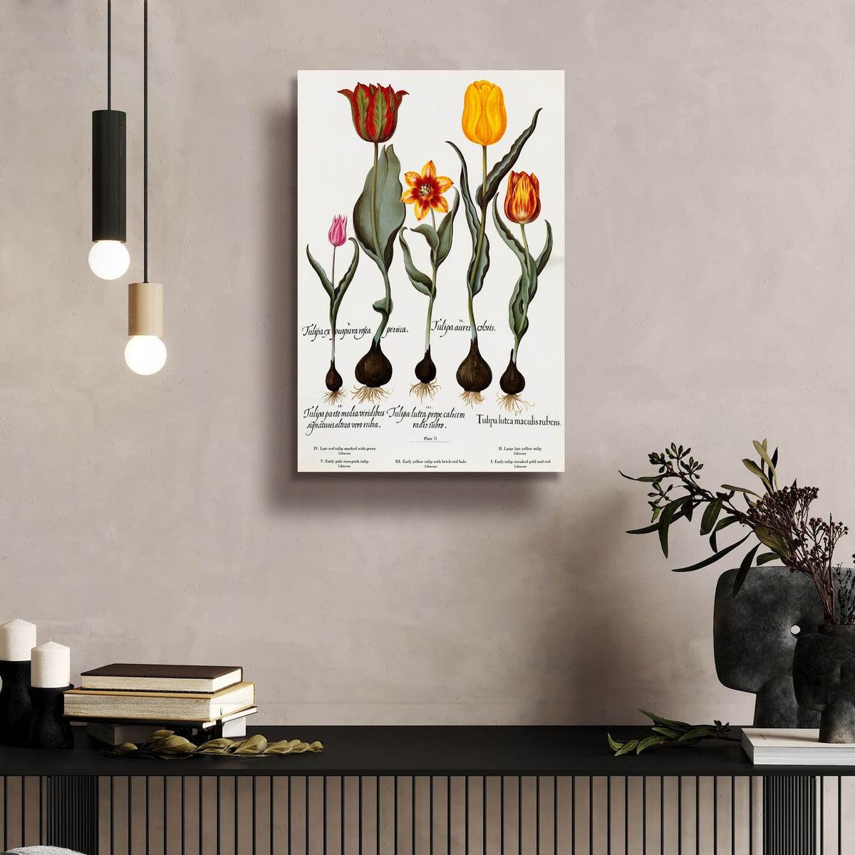 Tulips by Art Licensing Studio - 16x24 acrylic wall art in a room